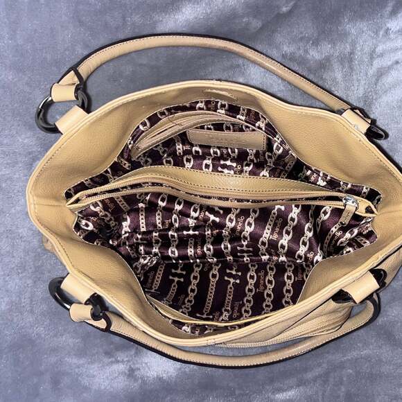 Tignanello Tan Leather Organizer Bag - Hobo Style - Picture 4 of 4